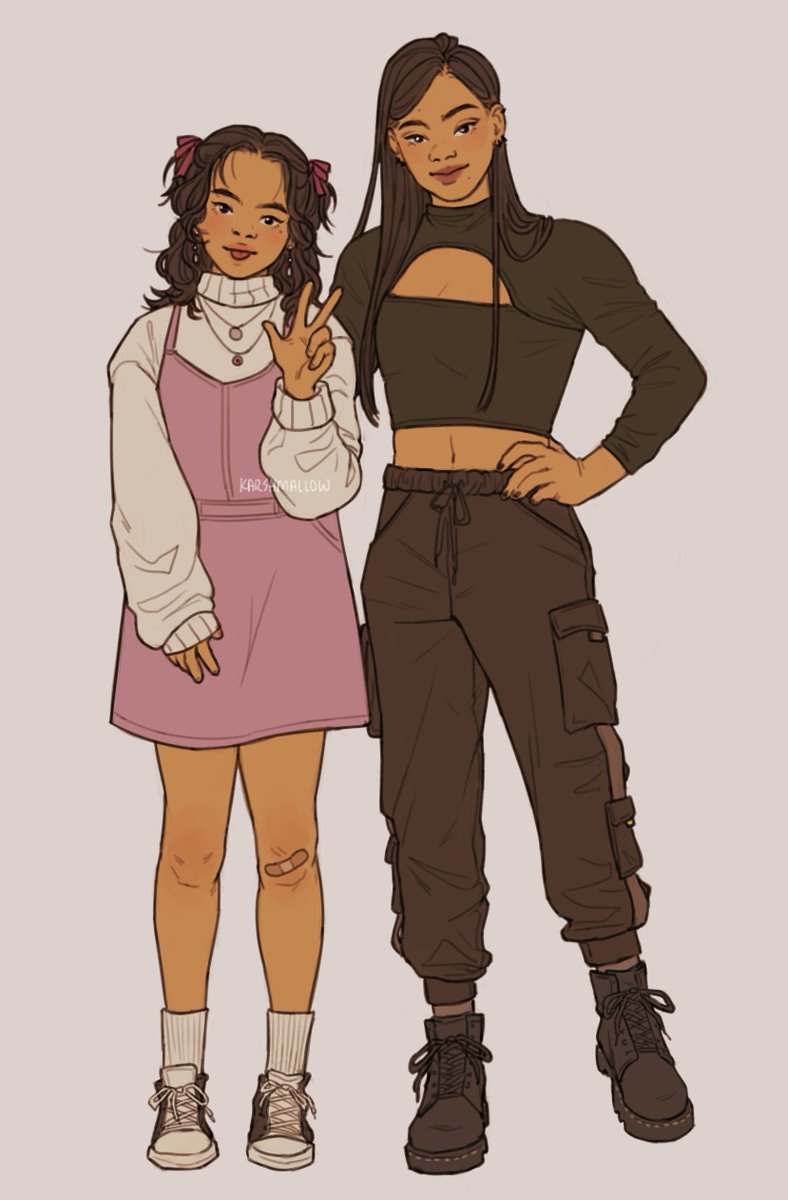 [OC's] siblings with entirely different aesthetics.

however its very obvious when clothes are "borrowed" 