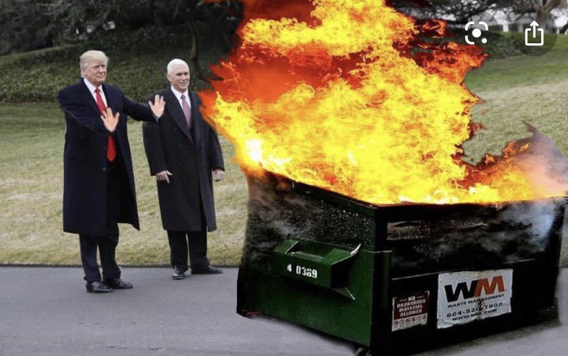 ClarkLeaYo's tweet photo. Even @POTUS says the dumpster fire in Knoxville is tremendous, fantastic, best ever.... and lots of people think that, lots of important people think it’s the best dumpster fire ever.... #volsuck #SEC https://t.co/QJiyYKw9ES