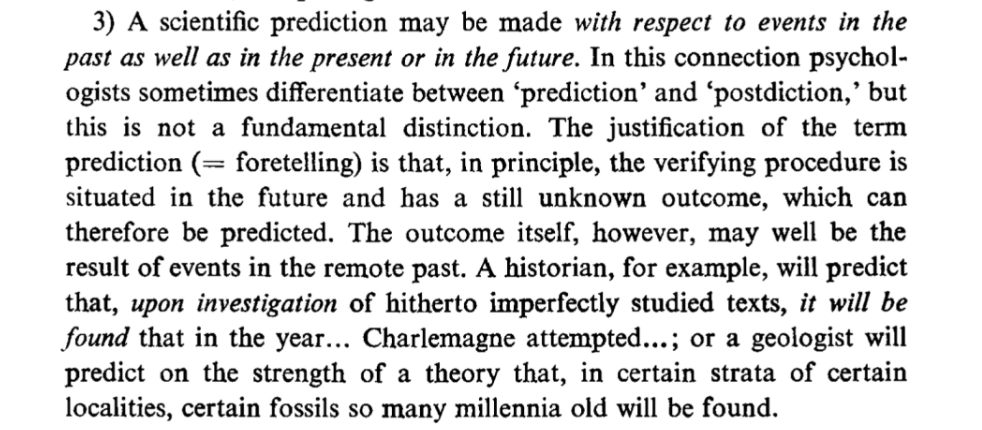 Even staunch preregistration advocate De Groot (1969, p. 90) agrees that the distinction between “prediction” and “postdiction” is not “fundamental.” https://books.google.com.au/books/about/Methodology.html?id=yMl7zQEACAAJ&redir_esc=y