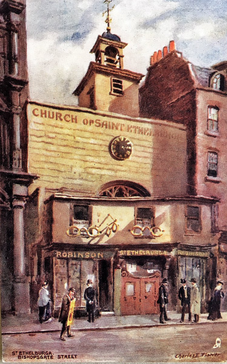 Next, just yards away, is St Ethenburga, Bishopsgate... notice how an optician’s shop had been built in the tiny space in front of the church...