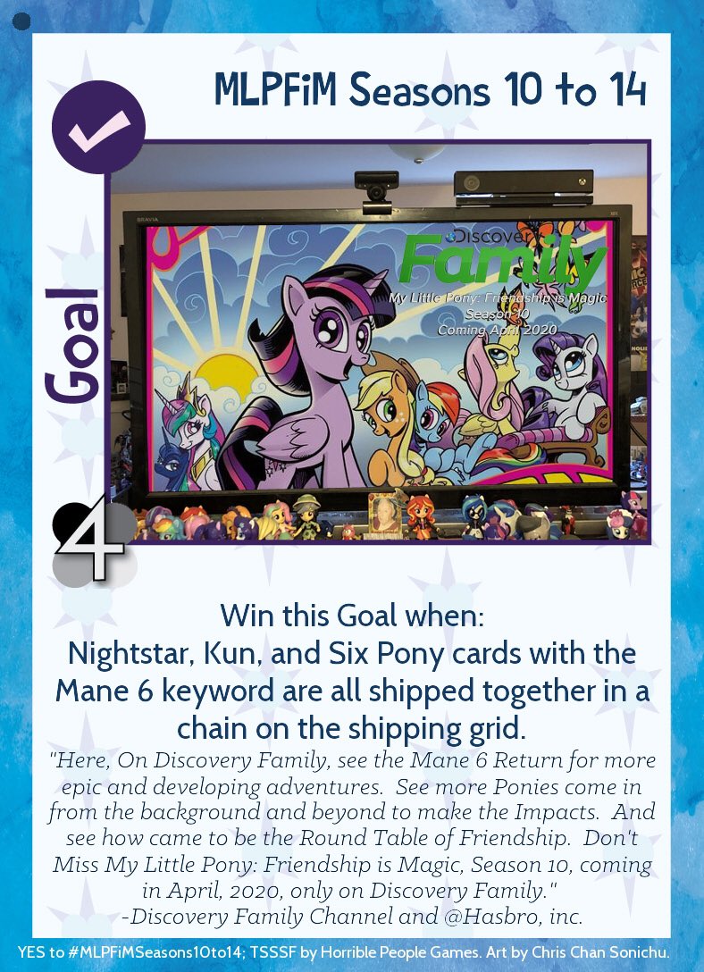 CPU_CWCSonichu's tweet photo. Also, @Hasbro, stop with G5; it is still very much too soon for that; G4 needs its televised Seasons 10 to 14, and it will get those; the deities above you, and Celestia, Luna and Twilight, even Discord, do command so from Equestria. https://t.co/dqDYCE3TLH