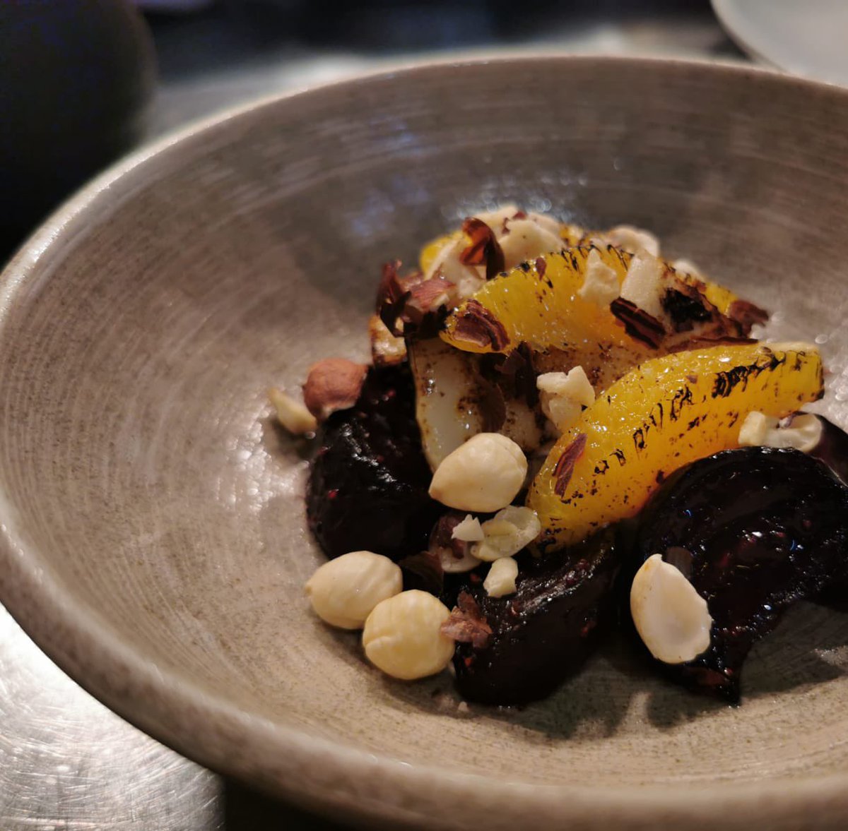 One the dishes we have wanted on our menu for a long time.                           Wood roasted beetroot, whipped goats cheese, burnt orange, smoked hazelnuts.  Just because there’s no meat, doesn’t mean it can’t be tasty.