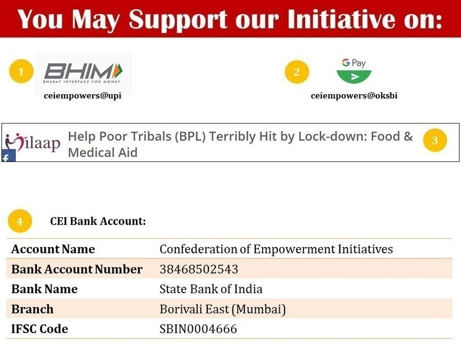 We request your support to continue these empowerment &amp; relief initiatives on milaap.org/fundraisers/su…… 
You can also contribute via UPI towards  
• BHIM UPI: ceiempowers@upi 
• Google Pay: ceiempowers@oksbi