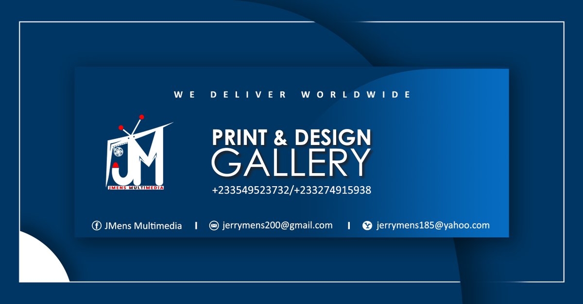 JerryMens1's tweet photo. Hi there,
JMens Multimedia is a graphic design company. If you need any kind of design. 
#Like: 
Logo
Business card
Flyer 
Brochure 
Banner 
Facebook banner. 
social media banner and more. 
Please inbox us thank you. https://t.co/KEOi3014Q6