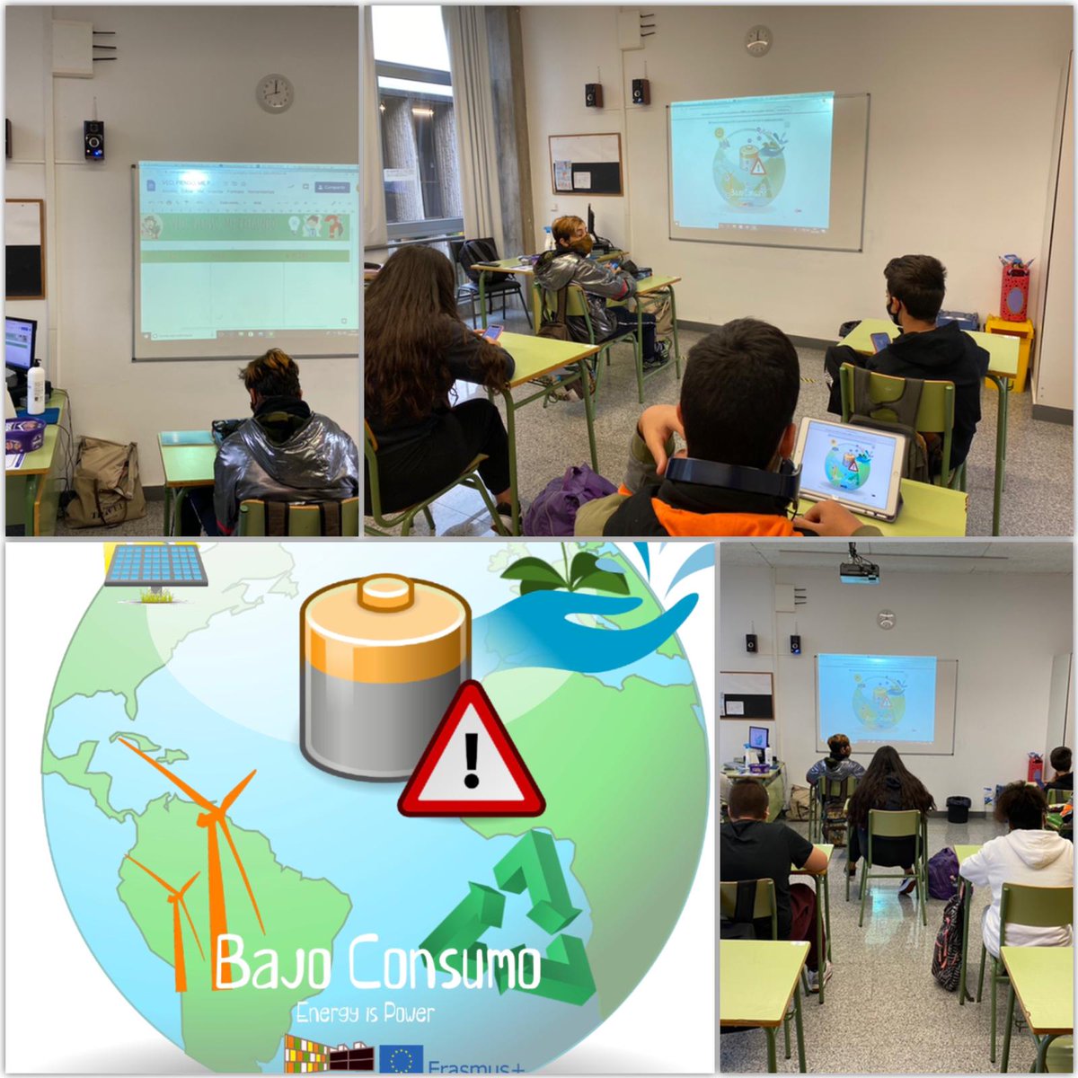 IES_MARINA's tweet photo. ¿Lograremos diseñar nuestro centro sostenible? El alumnado de 4º ESO trabaja para dar soluciones a los retos: ahorro de agua, energías renovables, disminuir los residuos y diseñar espacios de aprendizaje verdes. #proyectosSTEAM #EnergyisPower #ErasmusPlus @sepiegob @OPEECanarias https://t.co/LA8KM0Z2RK