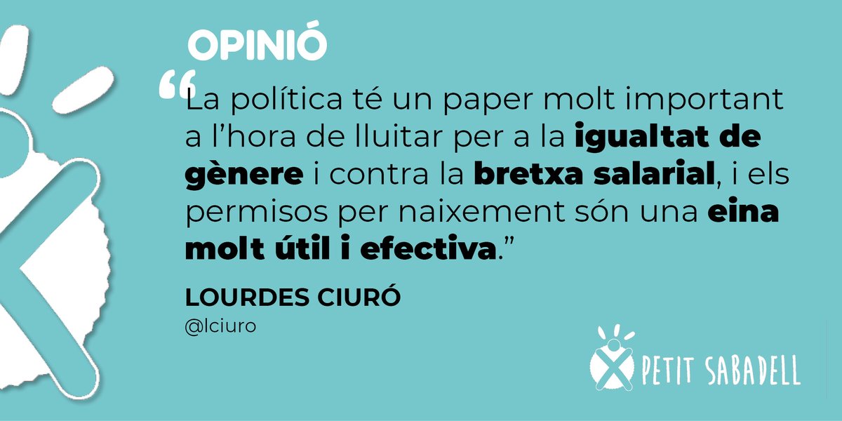 PetitSabadell's tweet photo. La recent ampliació del permís de paternitat té efectes més enllà de la implicació dels pares en la criança. La @lciuro hi reflexiona en un article d'opinió a #ElNano, l'informatiu del Petit #Sabadell: https://t.co/iNNFOjpiQ8 https://t.co/02TiqdN2kx