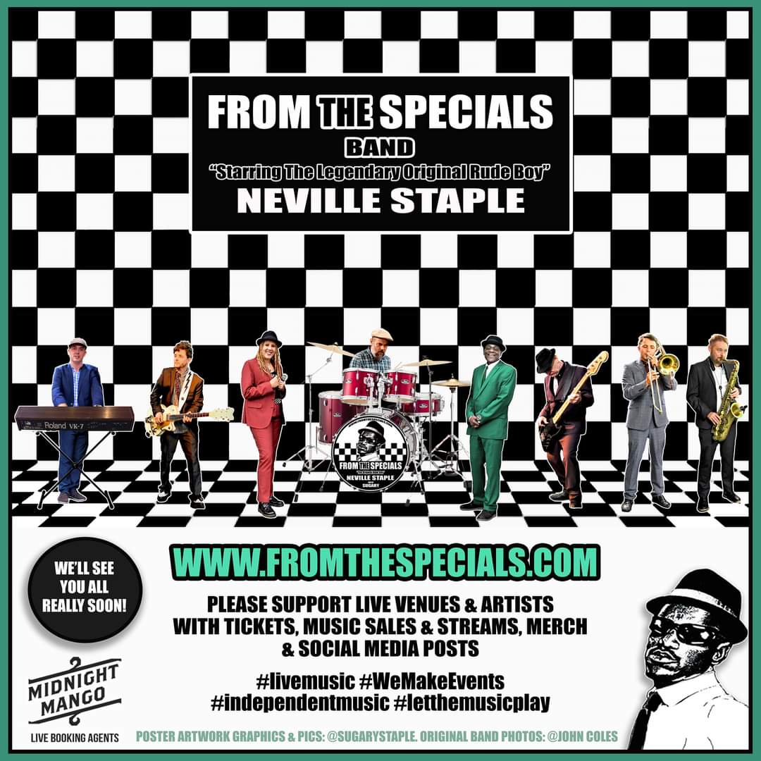 #FromTheSpecials - <a href="/NevilleStaple/">THE SPECIALS Neville Staple</a> <a href="/SugaryStaple/">Sugary Staple</a> &amp; all the band (Sledge, Joe, Matty, Billy, Drew &amp; Pete), miss you all and can't wait to get back out there!
Watch out for dates. Stay safe and we'll see you soon! 🏁
#livemusic #WeMakeEvents
#independentmusic #letthemusicplay