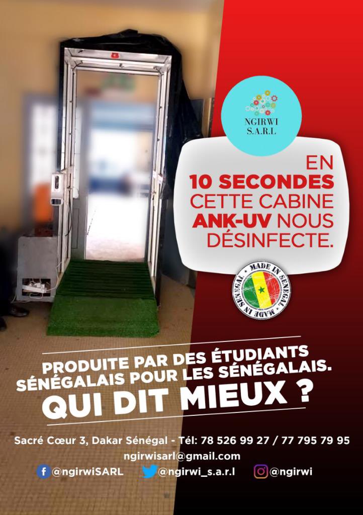 Goraa_Mb_'s tweet photo. Bonsoir,
Je suis Pape Gora Mboup, DFCde l'entreprise NGIRWI S.A.R.L.
Notre équipe vient d’achever un projet portant sur la conception d’une cabine de désinfection fabriquée entièrement par nous et au Sénégal.
Merci de Rt et fav pour mettre en évidence le génie Sénégalais ! 😊 https://t.co/xQFcUPUw5d