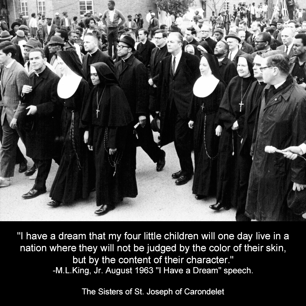 csjalbany's tweet photo. On this #MLDay, let us commit ourselves to taking on Dr. King’s unfinished work in battling injustice, ending racism and bringing God’s healing, reconciliation and love to the world. #endracism #sistersofstjosephofcarondelet https://t.co/BFroEGy9fu