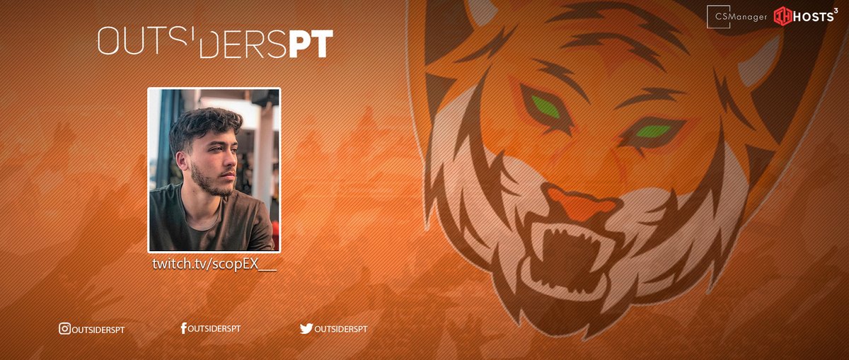 OutsidersPt's tweet photo. 🔥Hoje anunciamos o novo Streamer que irá fazer parte da nossa comunidade!👊
Bem-vindo scopEX!

📺https://t.co/SU8uqcloFt

#GoOutsidersPT @IHosts3 #CSManagerPT https://t.co/9EBLP3EQQY