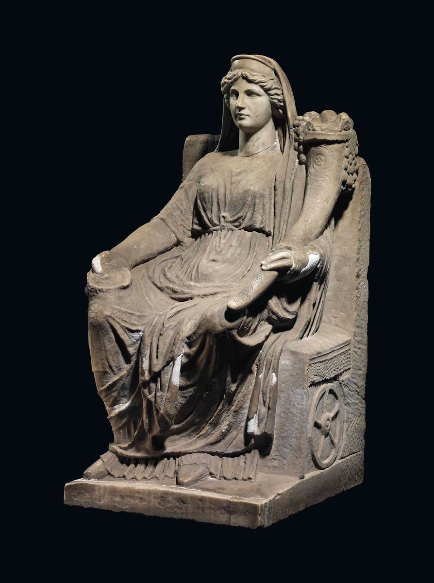 Aspirar_al_uno's tweet image. La diosa romana Spes, personificación de la esperanza –su equivalente griega era Elpis–, transporta un gran recipiente (cornucopia) que alude a la abundancia que ofrece. Era llamada "Spes ultima dea", la última de las diosas: por eso, decían, la esperanza acompaña hasta el final.