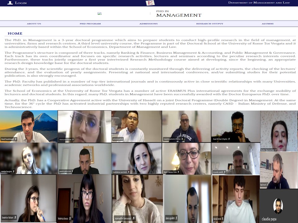 What is a research question? What is research impact? 

The Methods Course of our <a href="/ManagementPhd/">PhD in Management</a>,  <a href="/EconTorVergata/">Economia Tor Vergata</a> has started. 

Additional info here: lnkd.in/edTar8a

Again, welcome &amp; good luck! 
<a href="/unitorvergata/">Università di Roma Tor Vergata</a> <a href="/Notizieincampus/">Uffstampa_RomaTorVergata</a> <a href="/UTORV/">U Rome Tor Vergata</a> <a href="/DenitaCepiku/">Denita Cepiku</a> <a href="/vin_far/">Vincenzo Farina</a> <a href="/PhDForum/">PhD Forum</a>