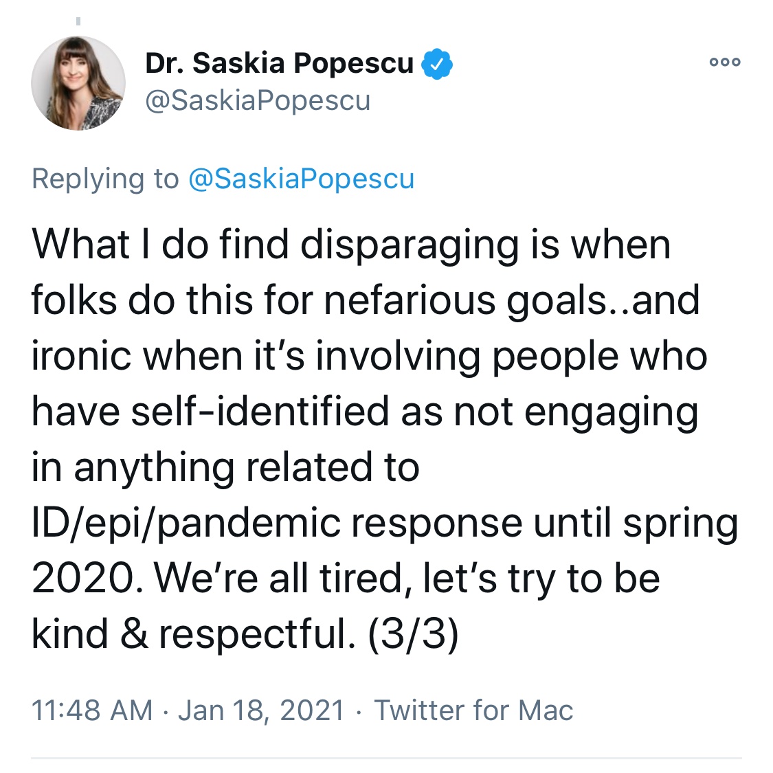 The lie these people tell is that anyone who disagrees with them “doesn’t understand science” or “denies science.”The reality is that when push came to shove and things got real, “Dickmonkey69420” often had a better and more accurate sense of science and events than they did.