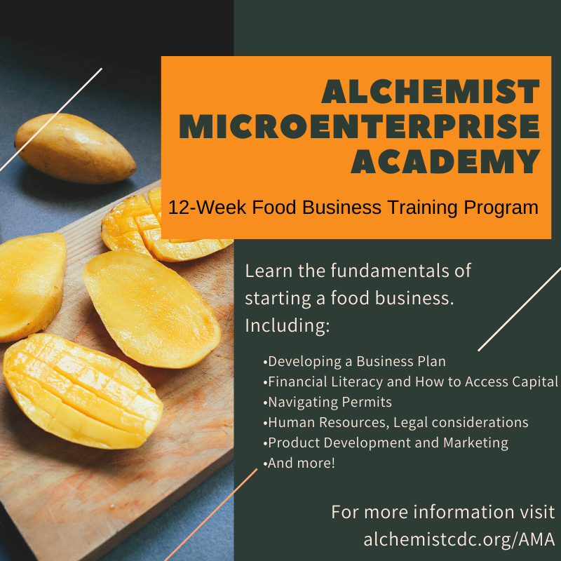 AlchemistCDC's tweet photo. Interested in starting or growing a food business? Come learn about Alchemist Microenteprise Academy at an information session on Tuesday or Wednesday! RSVP at https://t.co/dcgwWHgxFO
#alchemistcdc #alchemistkitchen #foodpreneur #smallbusiness #foodbusiness #microenterprise https://t.co/DHwykSRfA5