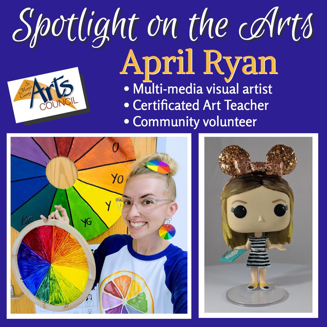 Our Spotlight is shining brightly on local artist and (St. Mary’s County Public Schools) Art Teacher - April Ryan! Full article in the Arts section: southernmarylandchronicle.com  #smcartscouncil #SpotlightontheArts #stmaryscountymd #somdartistsapri