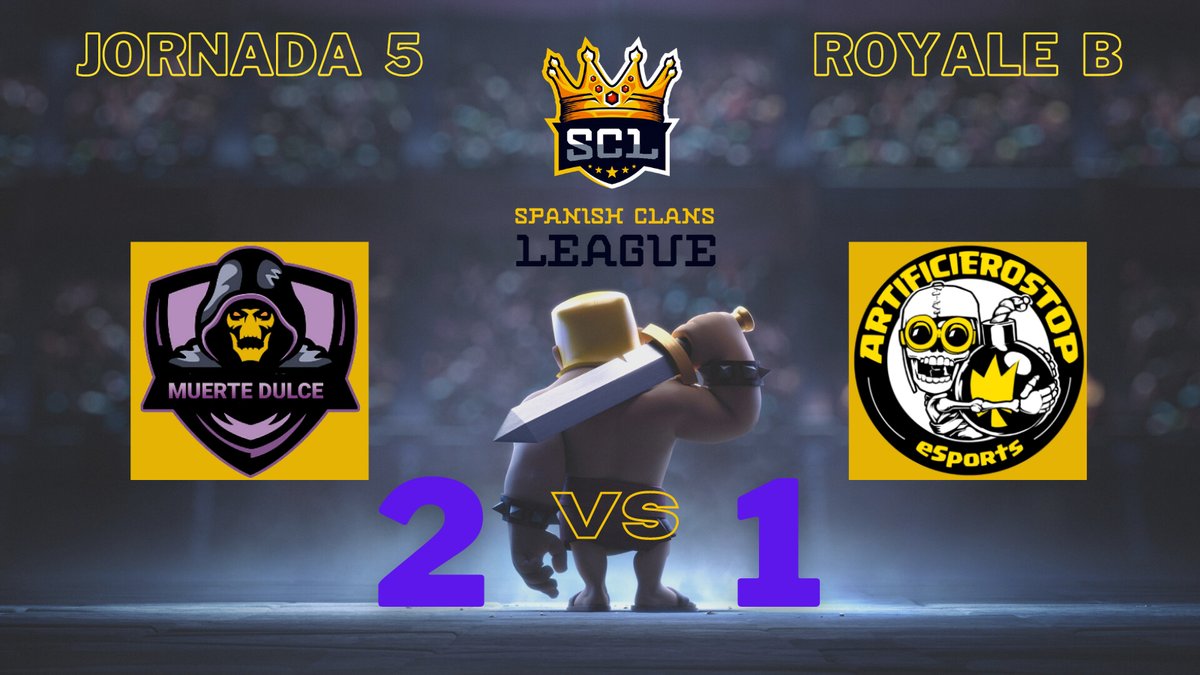 #Resultados 

Jornada 5. Grupo Royale B

<a href="/cr_muerte/">MuerteDulceCR</a> 2-1 <a href="/Artificieros_CR/">ArtificierosTop</a> 

#SCL3