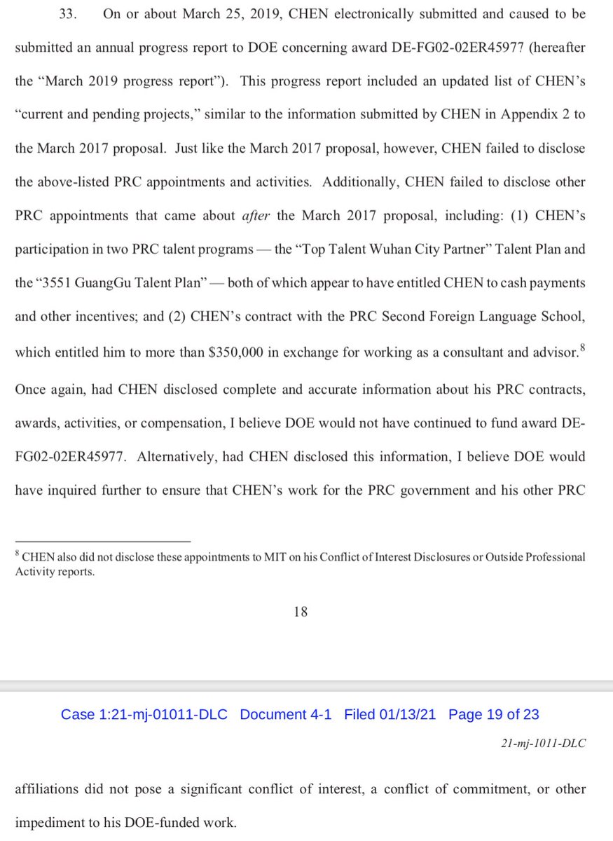 33. McCarthy finds another form where "CHEN failed to disclose" positions that "appear to have entitled CHEN to cash payments".See my commentary on paragraphs 30–32.
