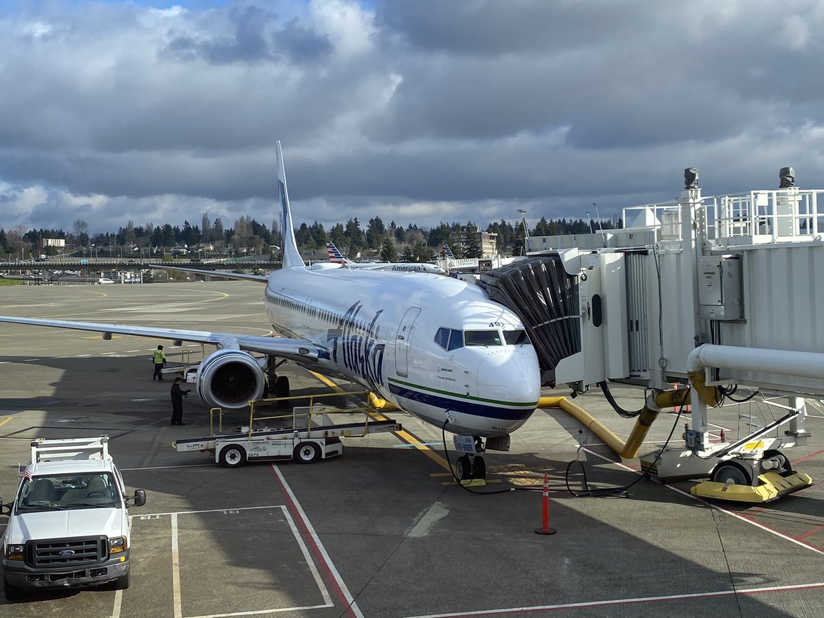 KPAE_Spotter's tweet image. Looking forward to hopping on this @AlaskaAir beauty!! #IFlyAlaska Thanks to @ChartitAll for the custom SEA mask . Never happier than when I’m in the sky 😍❤️