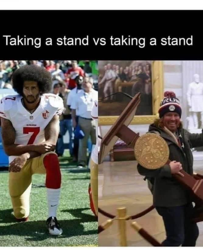 FranncescaRobi1's tweet photo. On Kaepernick: “I have followed it &amp;I think it’s personally not a good thing. I think it’s a terrible thing you know maybe he should find a country that works better for him, let him try, it’s not gonna happen."
On rioters: "We love you, you're very special."
#TakeAStand 
#ByeDon https://t.co/LRrSd9NMMq
