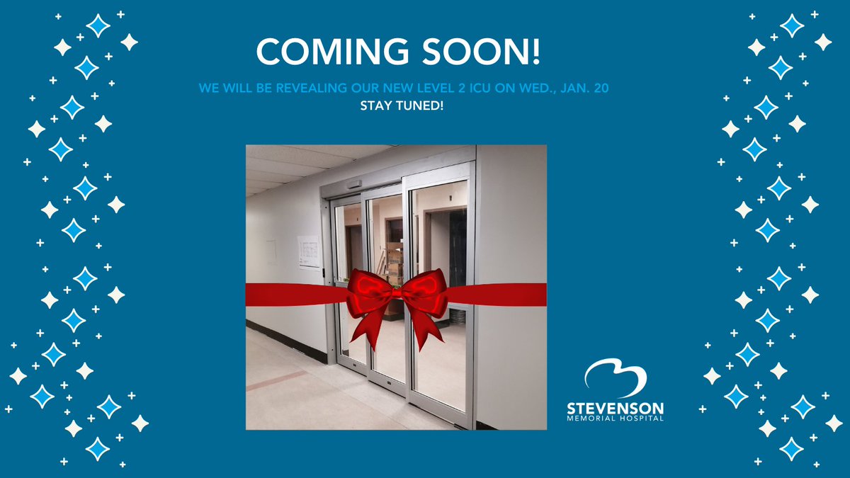 StevensonHosp's tweet photo. We are so excited and proud to celebrate the completion of our Level 2 ICU (now called the High Acuity Unit) at SMH. Stay tuned for your first look at our new Unit on Wednesday!
#sneakpeek #patientcare #closetohome #advancedcare  #PromisingProgress #PursuingPerfection https://t.co/5rDCdlSUN6