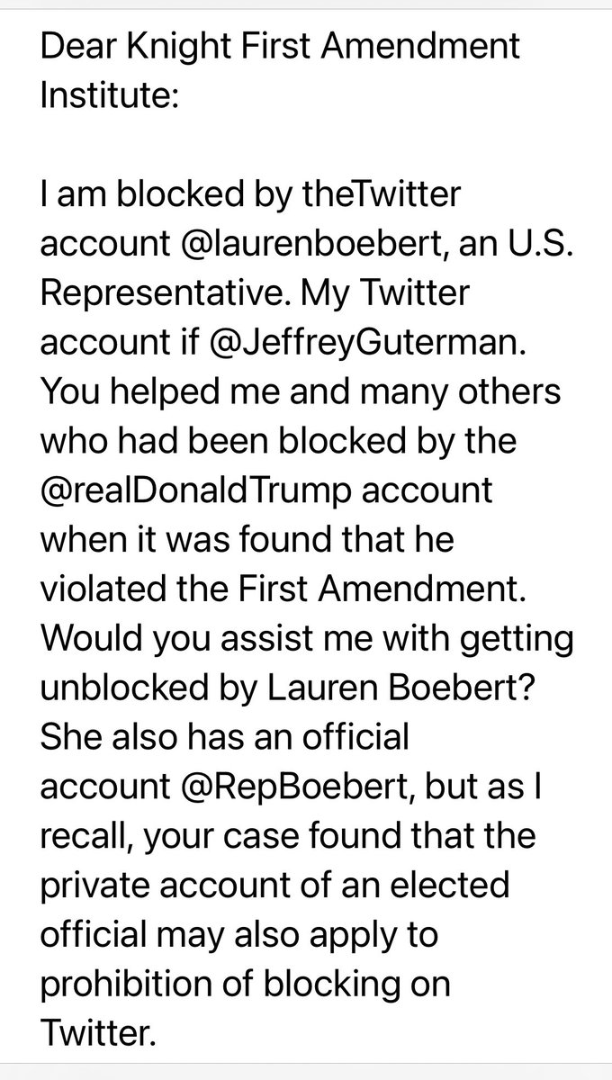 Blocked by  @laurenboebert