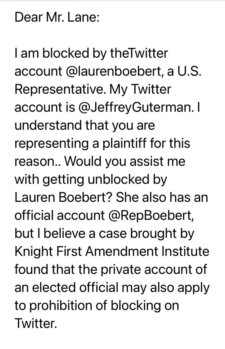 Blocked by  @laurenboebert