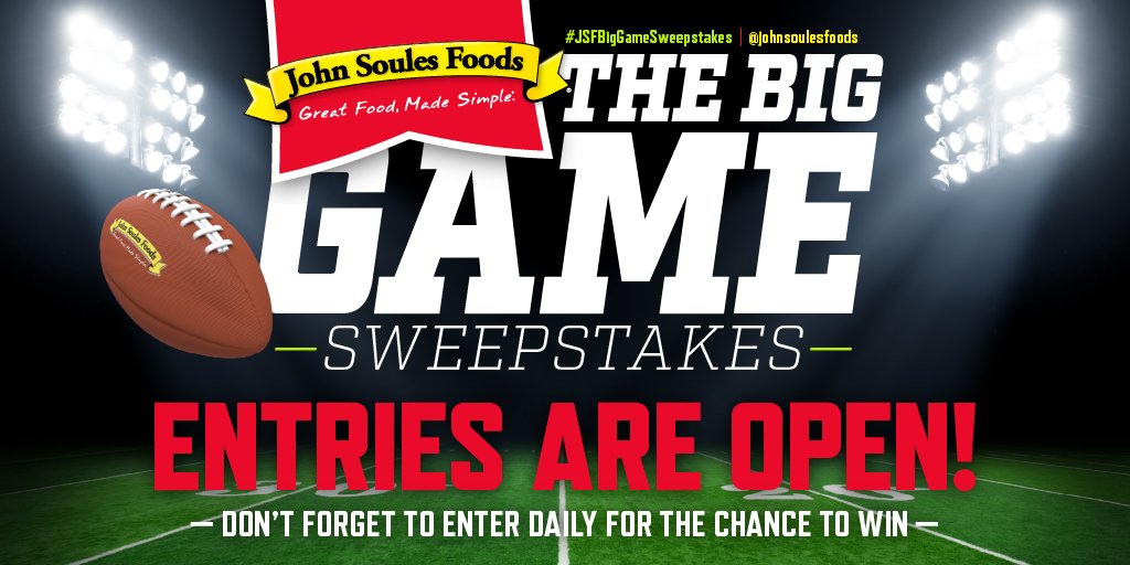 souleskitchen's tweet photo. ๐ ENTRIES ARE OPEN! Enter for a chance to win #FREE John Soules Foods product just in time for The Big Game! ๐๐บ
Daily coupon giving starts tomorrow!
Enter daily to win: https://t.co/VXeMoVyozw
#JSFBigGameSweepstakes #KickoffTheFun #Sweepstakes #LetTheGamesBegin https://t.co/pA0cBQSZfc