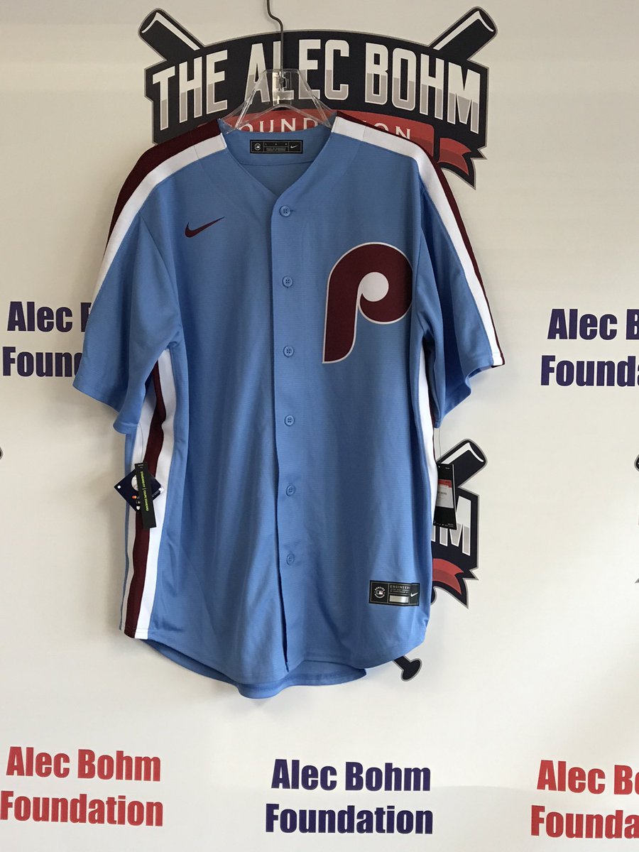The Alec Bohm Foundation on X: Check out our newest listing at   Alec Bohm autographed Replica Nike  Light Blue Player Jersey.  / X