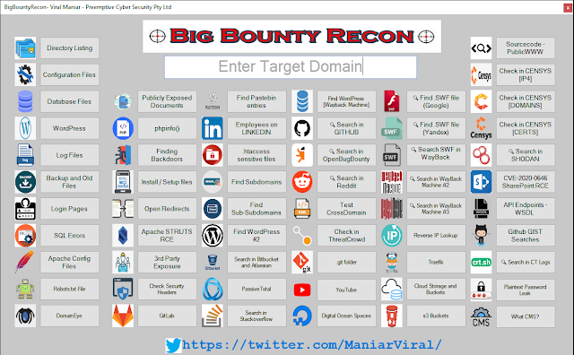 KitPloit's tweet photo. BigBountyRecon - This Tool Utilises 58 Different Techniques To Expediate The Process Of Intial Reconnaissance On The Target Organisation https://t.co/kL8yurA2Jf https://t.co/JaSBlSHkzQ
