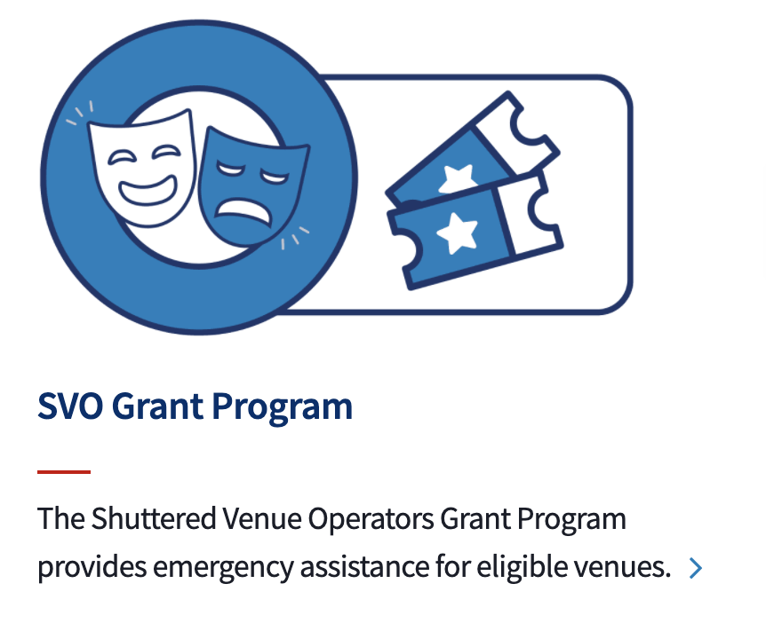 AnnaForFlorida's tweet photo. Just a reminder to our live venue folks out there-- applications for the Shuttered Venue Operators (SVO) Grant program has not been announced yet but you can learn more here: https://t.co/OF4tIkljHC https://t.co/kOTufNUtvS