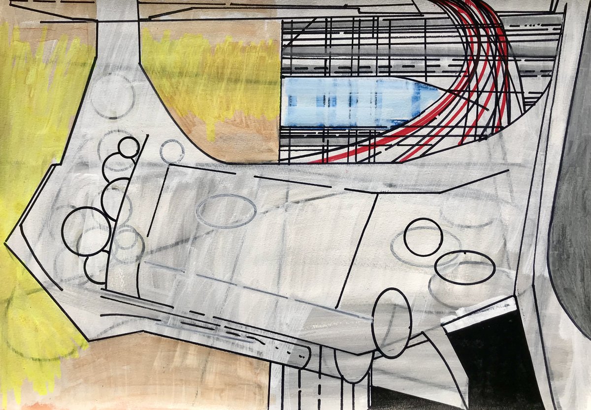 Jim_Harris_Art's tweet photo. Jim Harris: #Methane Harvesting #Platform - #Tleilax #Labyrinthus, #Titan. Acrylic marker on paper 16.50" x 11.75" January 19, 2021. https://t.co/8snR3NZIam #space #Cosmos #art #arte #dessin #drawing #architecture #technology #conceptart #raumfahrttechnik #futurism #saatchi https://t.co/7yQcwS5ulR