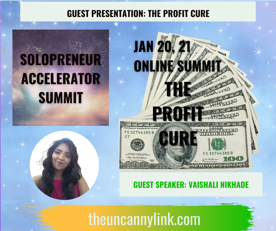 The Solopreneur Accelerator Summit is happening from January 18th-22nd. 
Join me on my talk:The Profit Cure on Jan 20 at 2:20pm pacific
And the tickets are free!
Meet a diverse community of business owners who are ready to skyrocket their success in 2021.
vaishalin--registration.thrivecart.com/business-build…