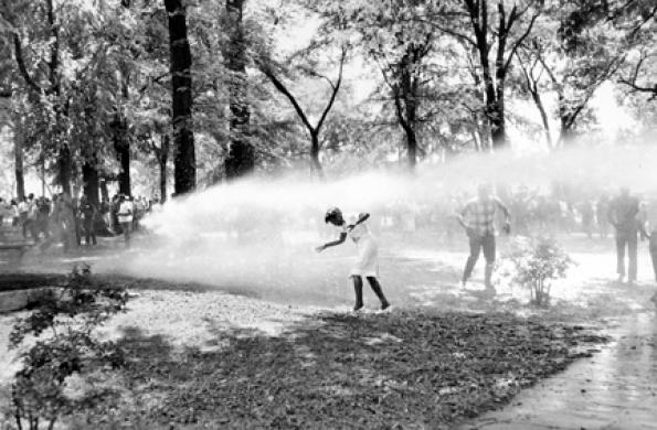 Day Two: The Commissioner of Public Safety, Bull Connor, ordered police to spray kids with water hoses, hit them with batons, & scare them w/ police dogs.