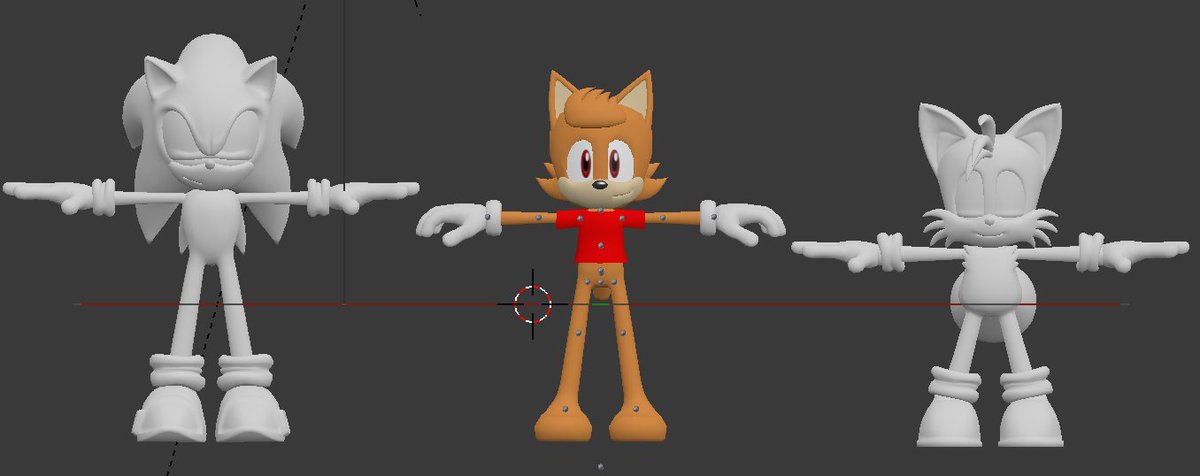 decided that I would probly need some NPC models for future stuff (like crowdshots or just in the background) so I've started work on one with a really simple rig and low poly count

I'll add more body peices and simple clothing to it