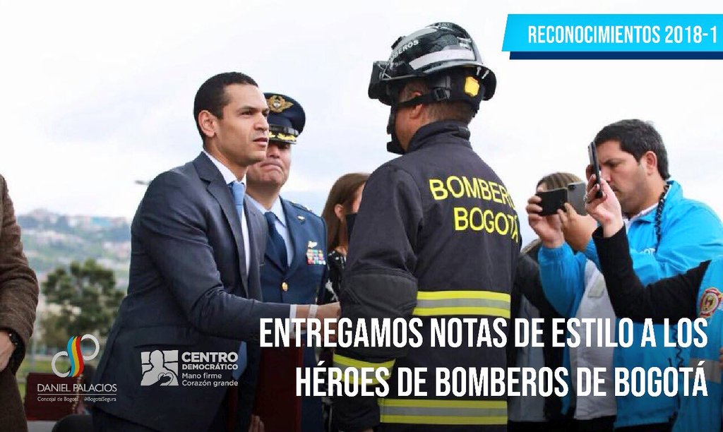 Pedromanosalvar's tweet photo. Felicitaciones Dr. @DanielPalam. Sin duda es una excelente noticia para Bomberos Colombia. Siendo Director Bomberos Bogotá fui testigo de su reconocimiento al gremio como Concejal de la Capital y luego en el Viceministerio gestionando el fortalecimiento de los Bomberos del país. https://t.co/aK6Ktz6vis