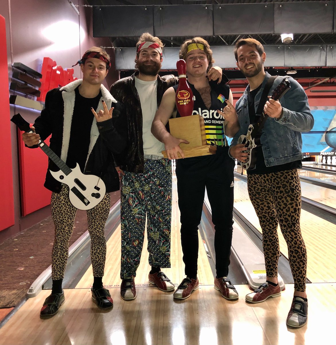 HOCKEYIOWASTATE's tweet photo. Big thank you to @perfectgamesinc for continuing to host our now 8th Annual Cyclone Hockey Bowling Challenge. The Pindas took home top honors for Best Score and Don't Stop Bowlieving won for Best Costume.Hockey returns to the Ames/ ISU Arena this weekend! https://t.co/gLpDX36nr9