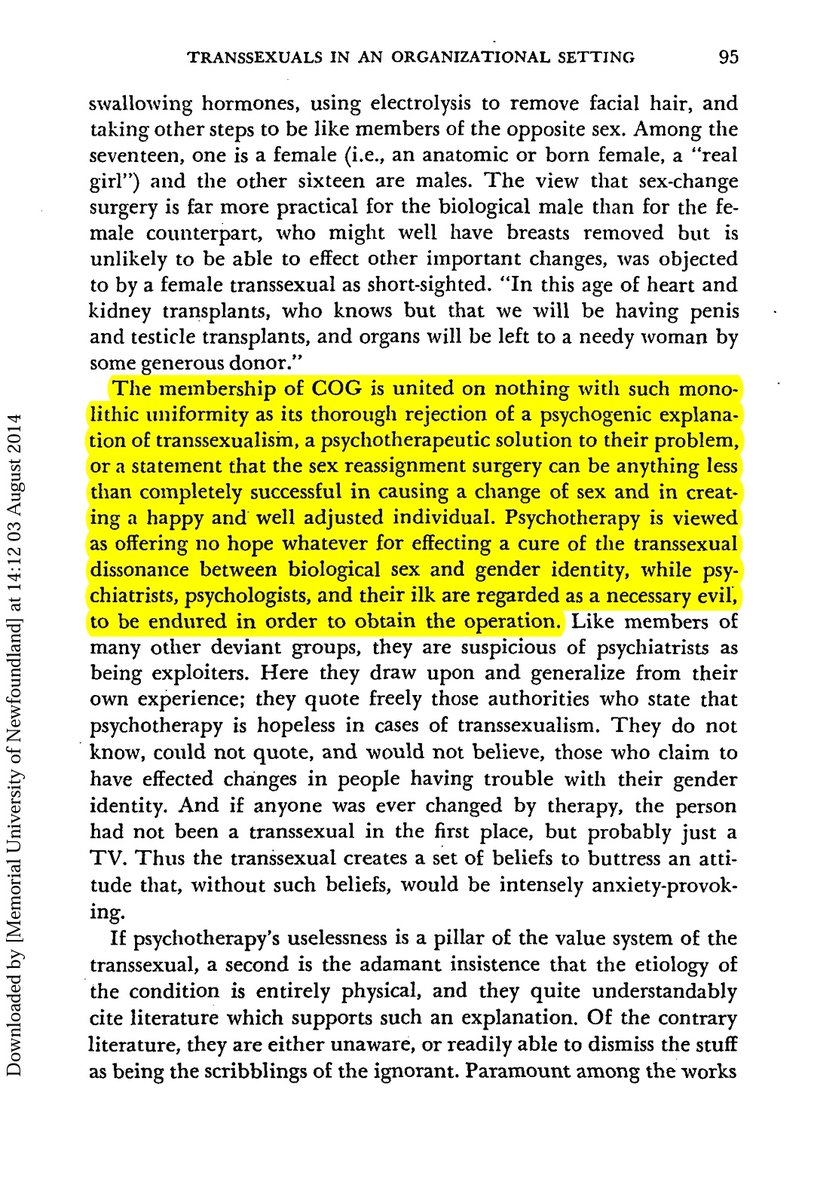 Shout out to my psych skeptical trans activist ancestors from 1969