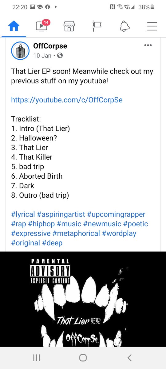 devulish6's tweet photo. That Lier release in the works!
#upcoming #upcomingrapper #aspiringartist #moving #moves #rap #hiphop #lyrical #wordplay #wordsmithing #horrorcore #dark #lightful #poetic #reveling #devil #offcorpse https://t.co/j73gq0UlQc