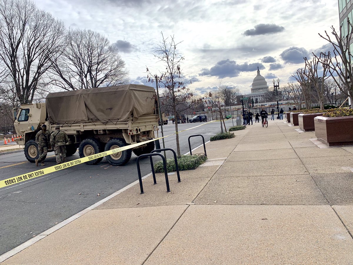 Military deuce-and-a-half blocks approach by North Capitol Street NW 9/