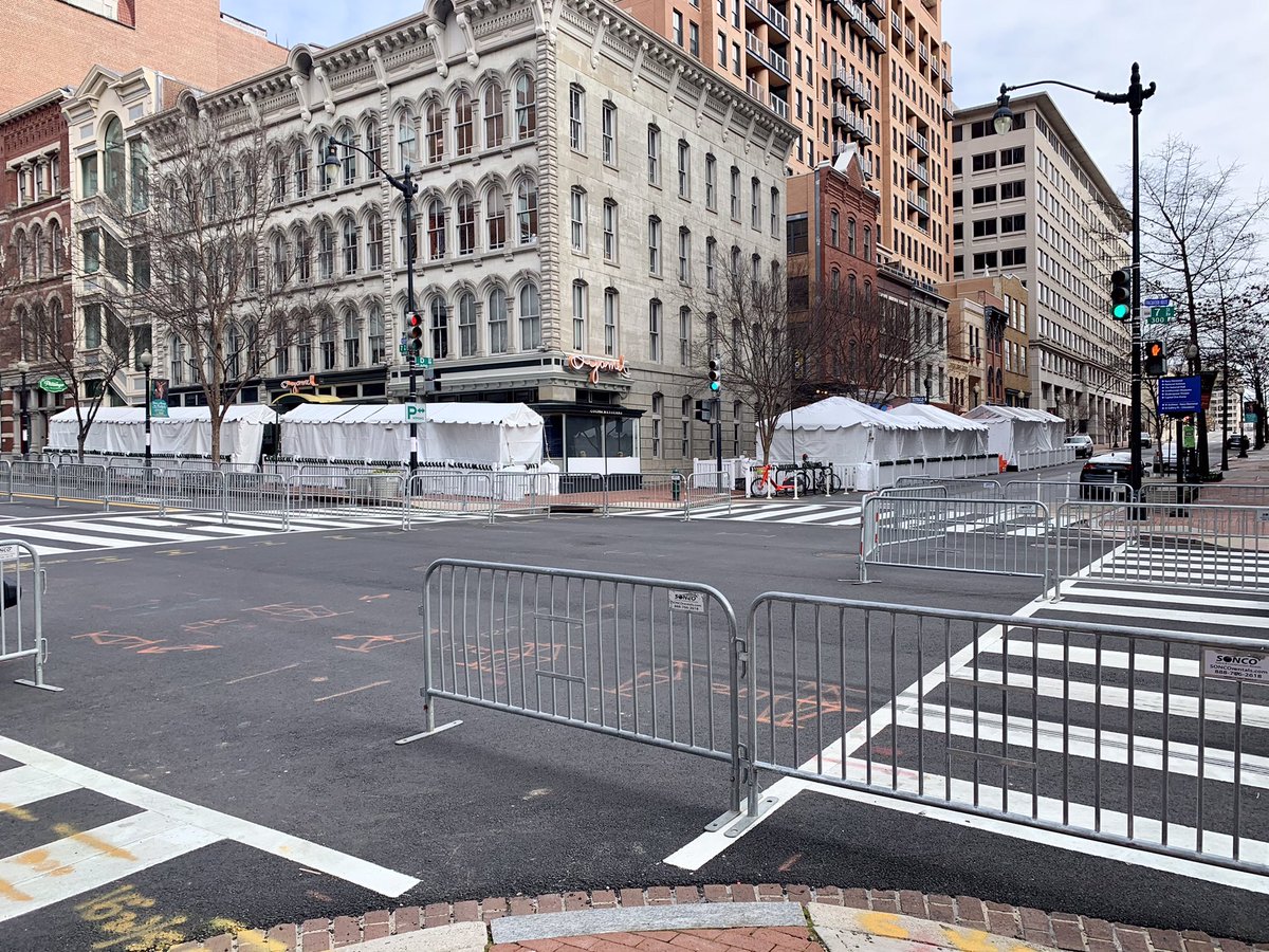 Tents for the security forces are spaced along many roads 19/