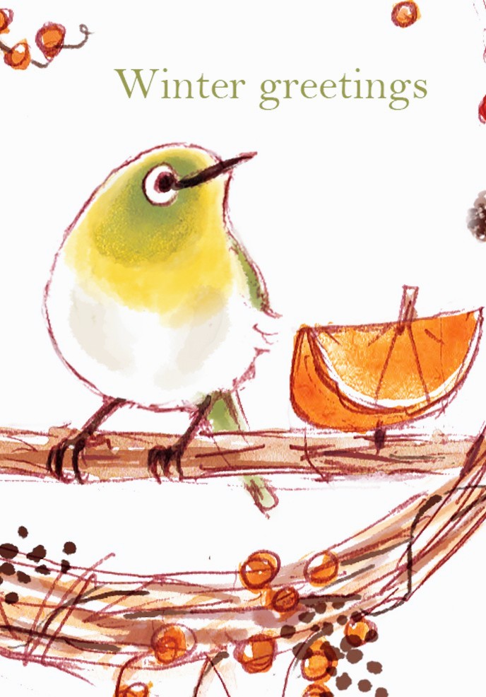 Ozekikeiko Illustrator Auf Twitter 寒中見舞い用に描いたイラストです 癒やしのめじろん めじろ イラスト