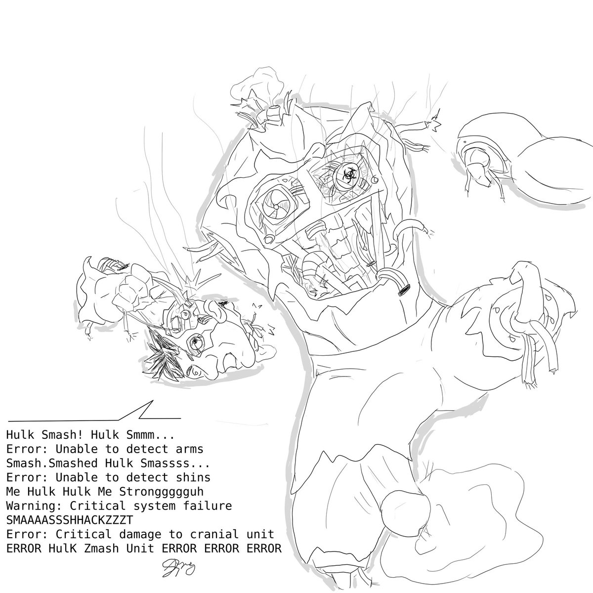 cyb3rm0nk69's tweet photo. (2/2) #DestroyedSuperheroBots Summary: Superboy, Iron Man, All Might, Hulk #robot #robots #android #androids #asfr #maleasfr #gayasfr #damage #robogore #mechabare https://t.co/Z8Jw66Bvek