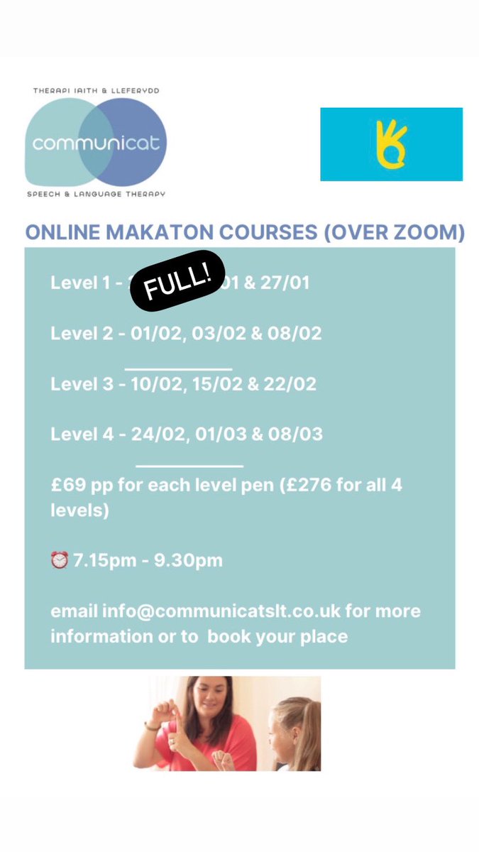 CommunicatSlt's tweet photo. More Level 1 Dates this Saturday, 23rd &amp; 30th 9.30am-1pm. Get in touch to book or for more information! 😊 #LetsTalkMakaton https://t.co/XneRTh9jBq