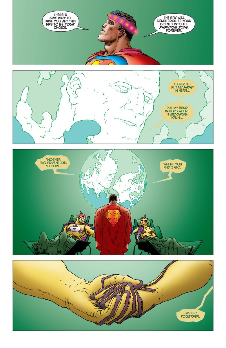 Morrison's Superman is very much a science hero and I love that's something they highlight in the way he gives Bar-El and Lilo some manner of peace.