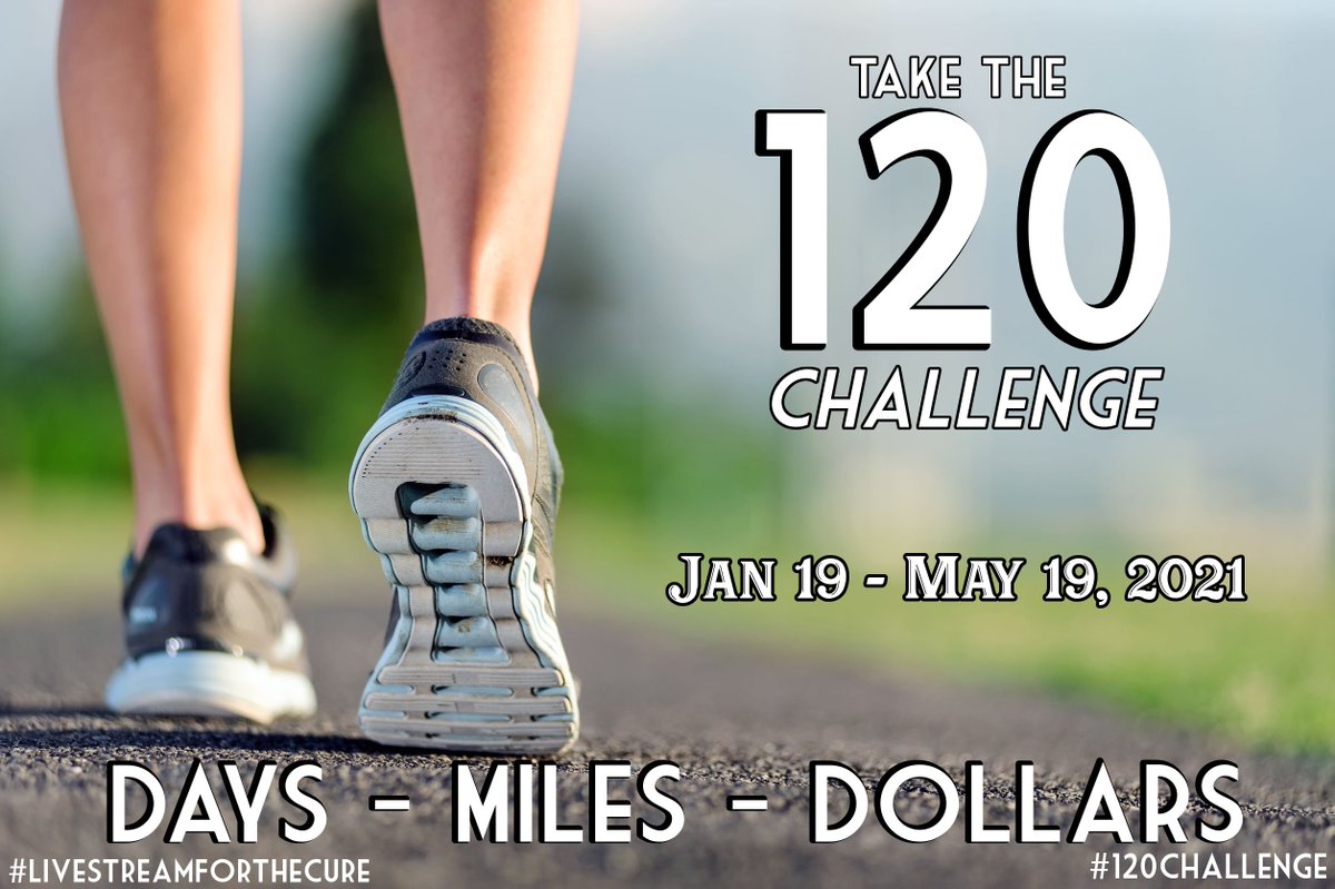 When this week's episode lands you'll hear me talk about the #120Challenge. 

120 miles. 120 days. 120 dollars. 

Walk or run 120 miles over the next four months and donate $1 per mile during the #LivestreamfortheCure kick-off on May 19th.

Together, we can make a difference.