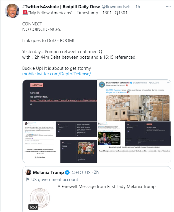 9/14 Q55Look to Twitter:Exactly this: "My fellow Americans, the Storm is upon us......."God bless.They never said Trump..What happened today?Pence and Melania Speeches. "My Fellow Americans"Now.. Q44