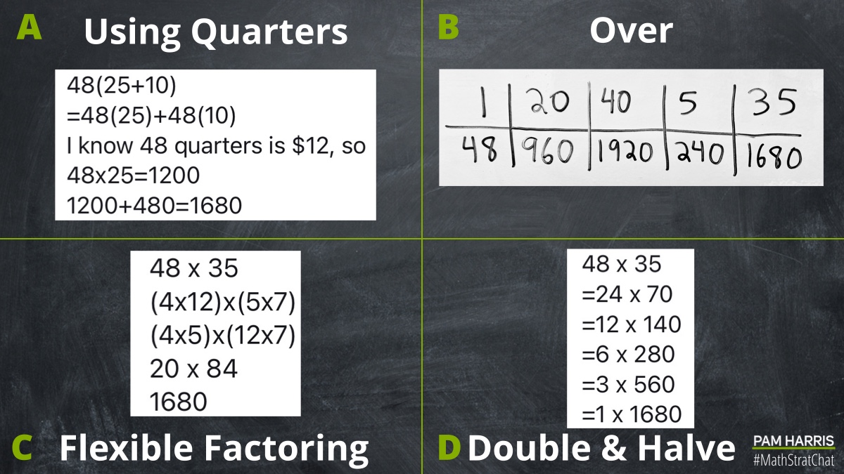 pwharris's tweet photo. Let's vote! Check out some of the strategies from lasts weeks #MathStratChat. Vote for your favorite in the comments! Like/Retweet so others can see what mathematizing looks like! 

#MTBoS #ITeachMath #MathIsFigureOutAble #Elemmathchat #MSmathchat #HSmathchat https://t.co/J3kSBOPmFP