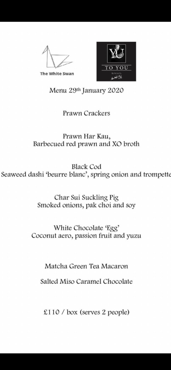 Victor Yu (@victoryu88) on Twitter photo Selling out fast celebrate year of the OX with this amazing box calibration with chef Tommy Parker <a href="/whiteswan_fence/">White Swan at Fence</a> <a href="/Yu_Alderleyedge/">Yu Alderley Edge</a> <a href="/yucopstergreen/">Yu Copster Green & Yu Express</a> <a href="/MichelinGuideUK/">The MICHELIN Guide</a> Selling out fast celebrate year of the OX with this amazing box calibration with chef Tommy Parker <a href="/whiteswan_fence/">White Swan at Fence</a> <a href="/Yu_Alderleyedge/">Yu Alderley Edge</a> <a href="/yucopstergreen/">Yu Copster Green & Yu Express</a> <a href="/MichelinGuideUK/">The MICHELIN Guide</a>