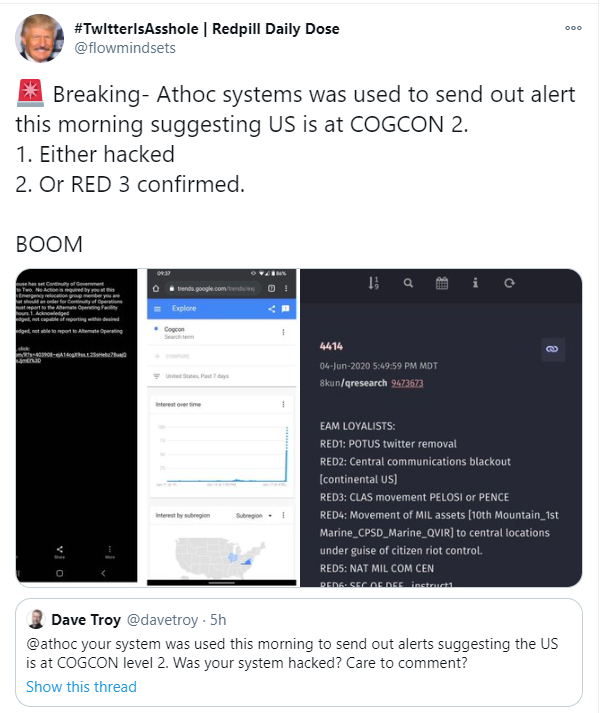 13/14 Then today we get...Athoc issues COGCON2 Warning... https://twitter.com/flowmindsets/status/1351258109419786241
