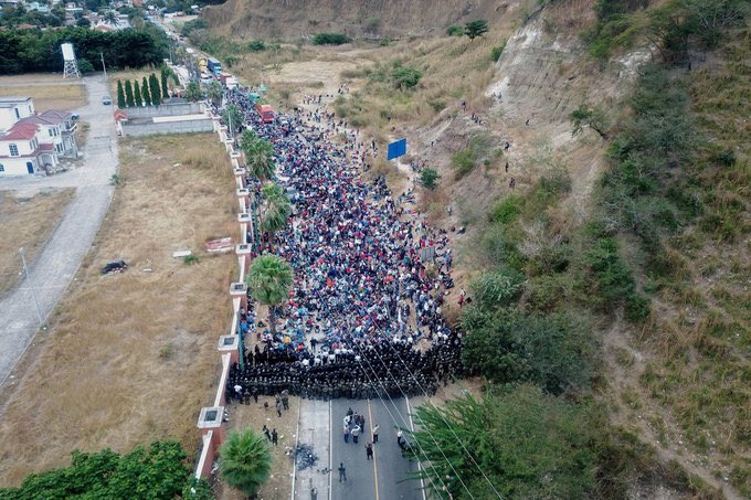 Harlan's tweet photo. Hey @JoeBiden, we found your inaugural parade. They've departed Honduras and are in Guatemala now. https://t.co/Q7XTlzDAek
